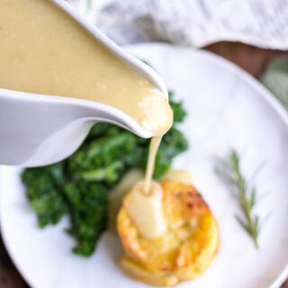 Gravy being poured.