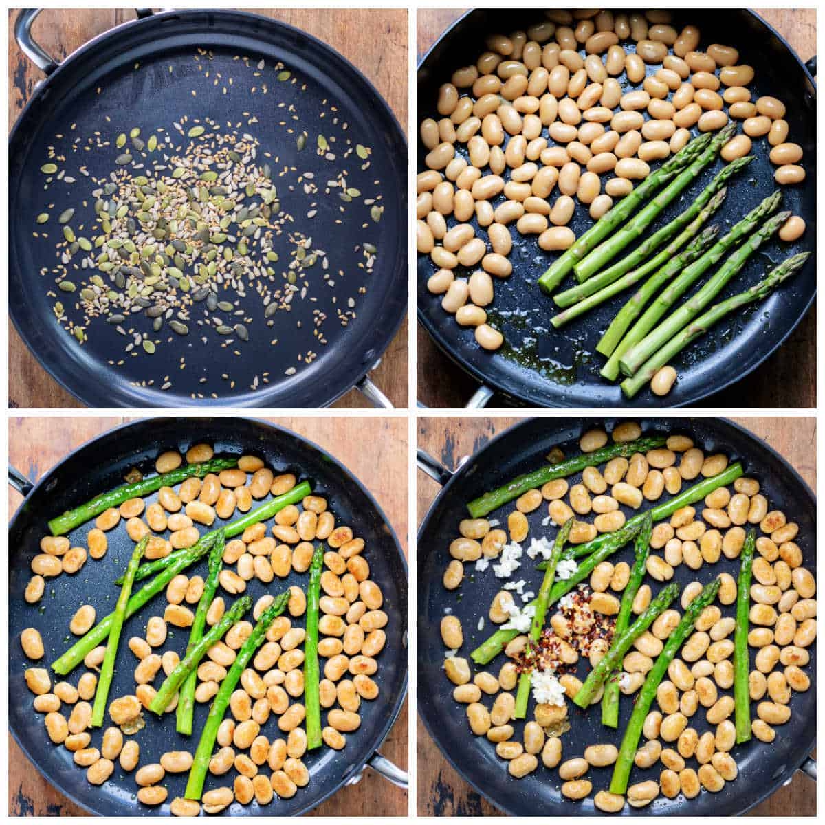 Collage of making the salad.