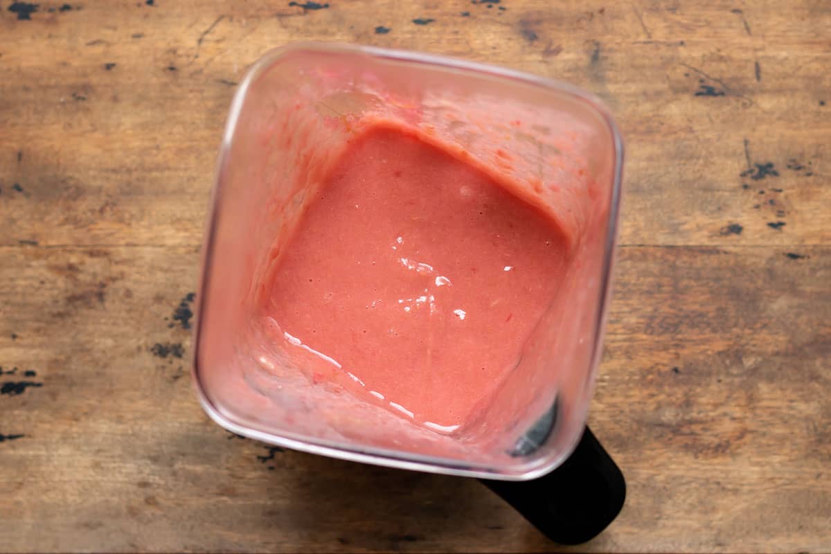 Blended rhubarb sauce.