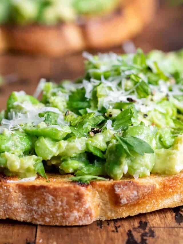 BROAD BEAN BRUSCHETTA (FAVA BEANS) STORY Veggie Desserts
