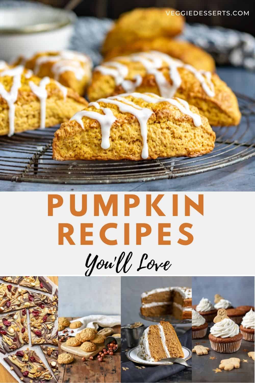 Collage of pumpkin recipes.