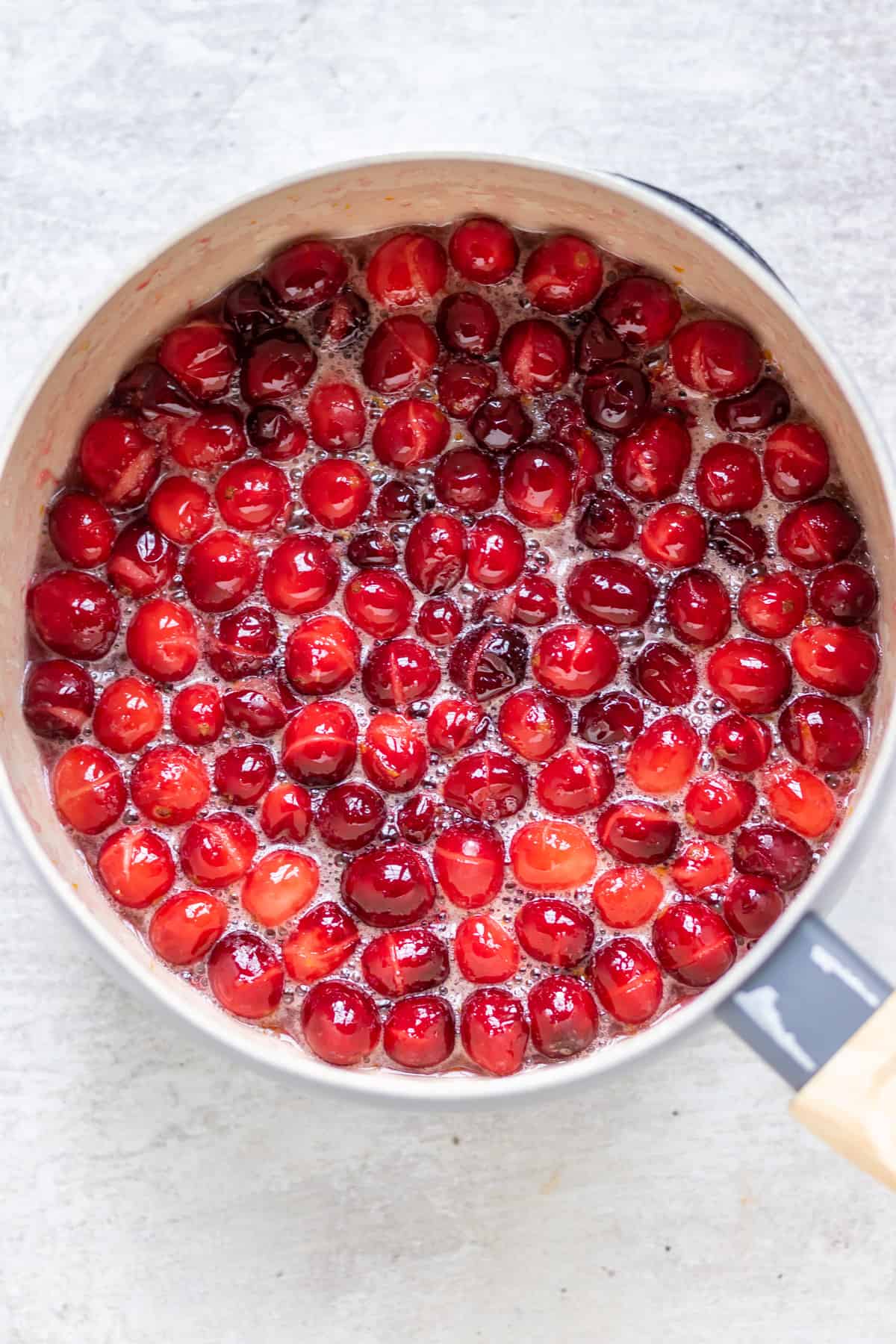 Partially cooked cranberries.
