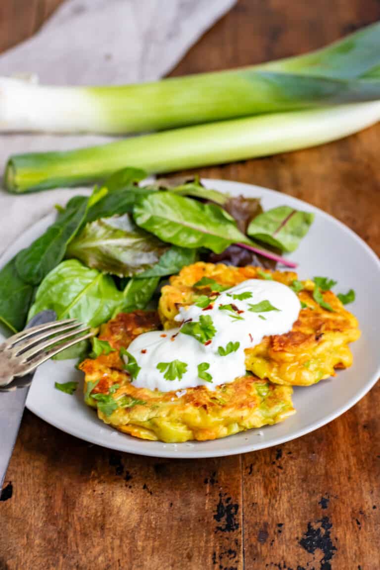 Cheesy Leek Fritters Veggie Desserts