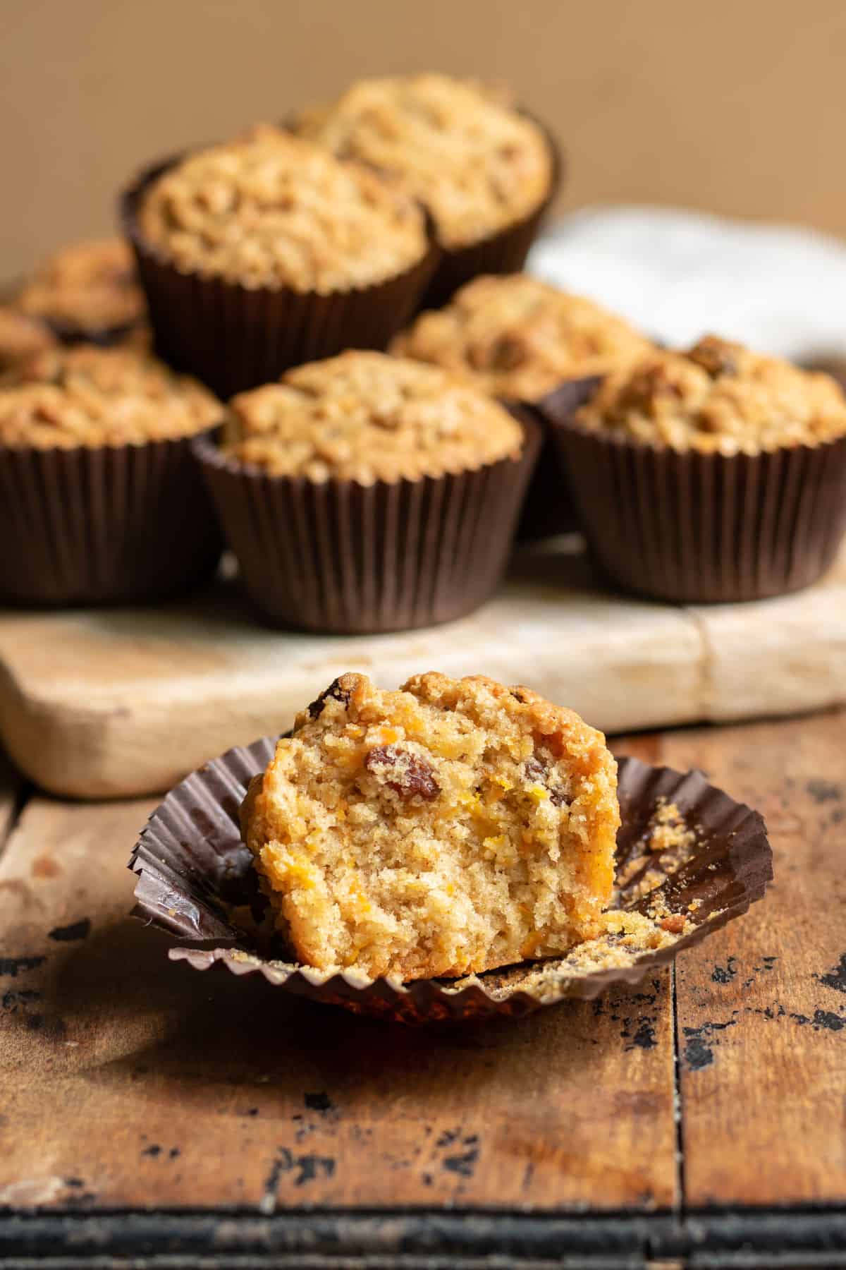 Muffin with a bite out.