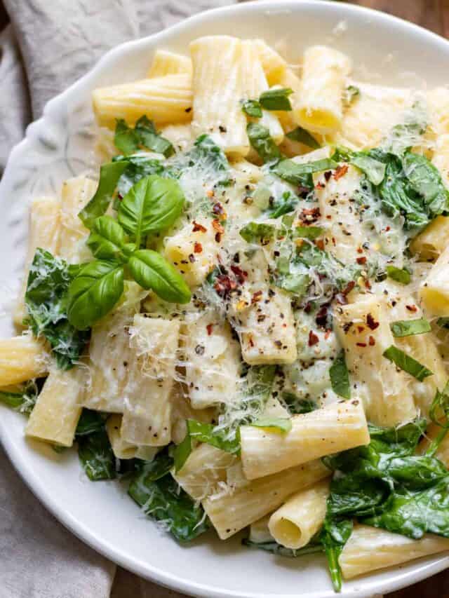 SPINACH GOAT CHEESE PASTA STORY Veggie Desserts