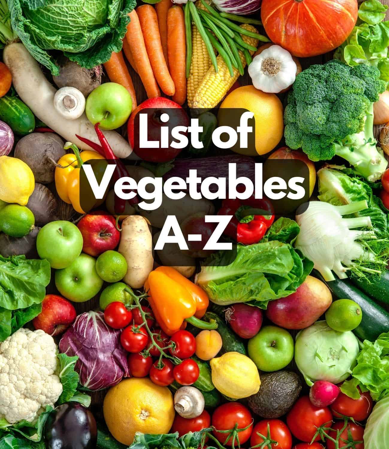 Vegetables Names A Z