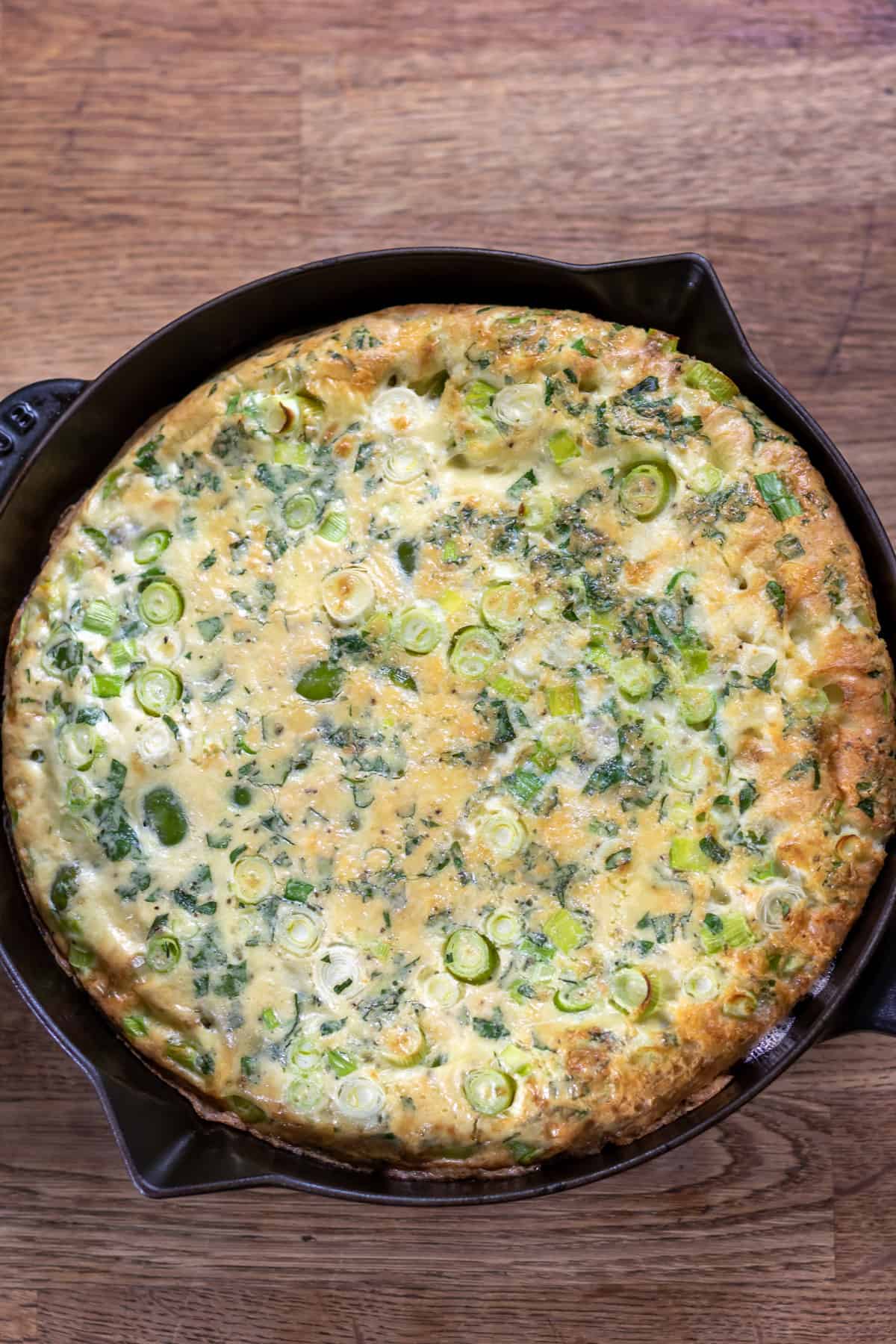 Cooked frittata.
