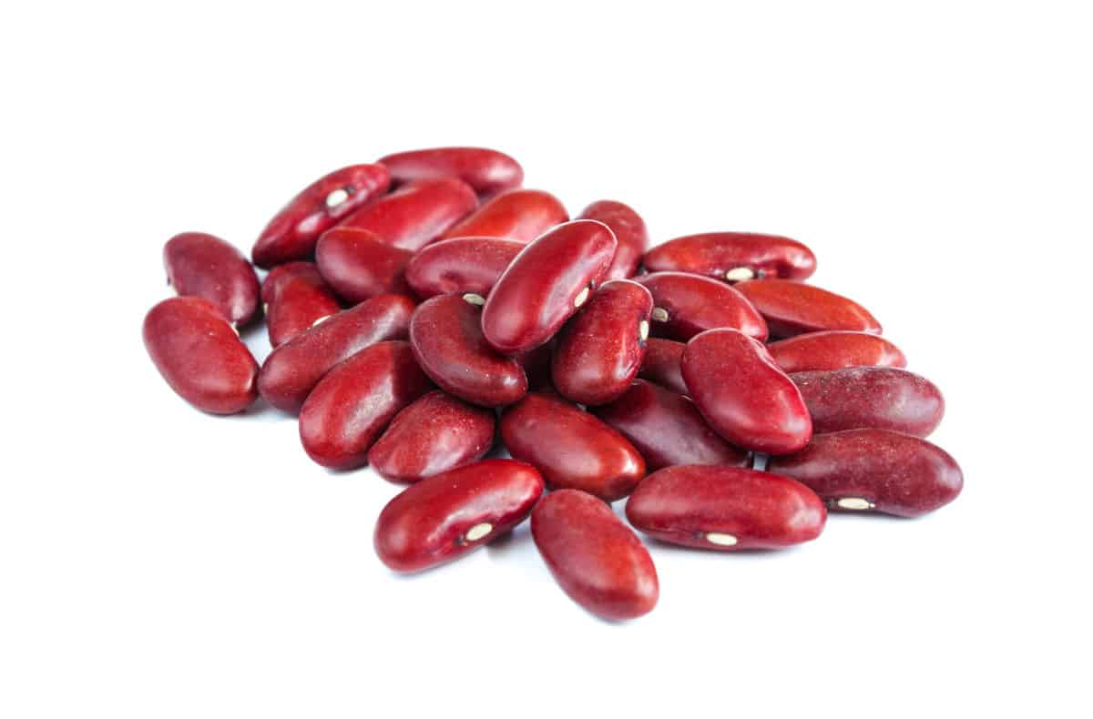 A pile of dried kidney beans.