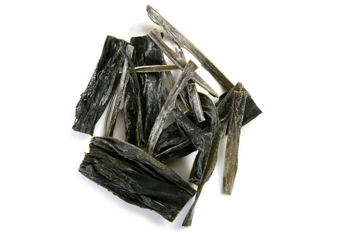 A pile of kombu seaweed.