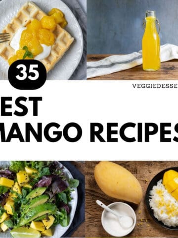 Collage of mango recipes.
