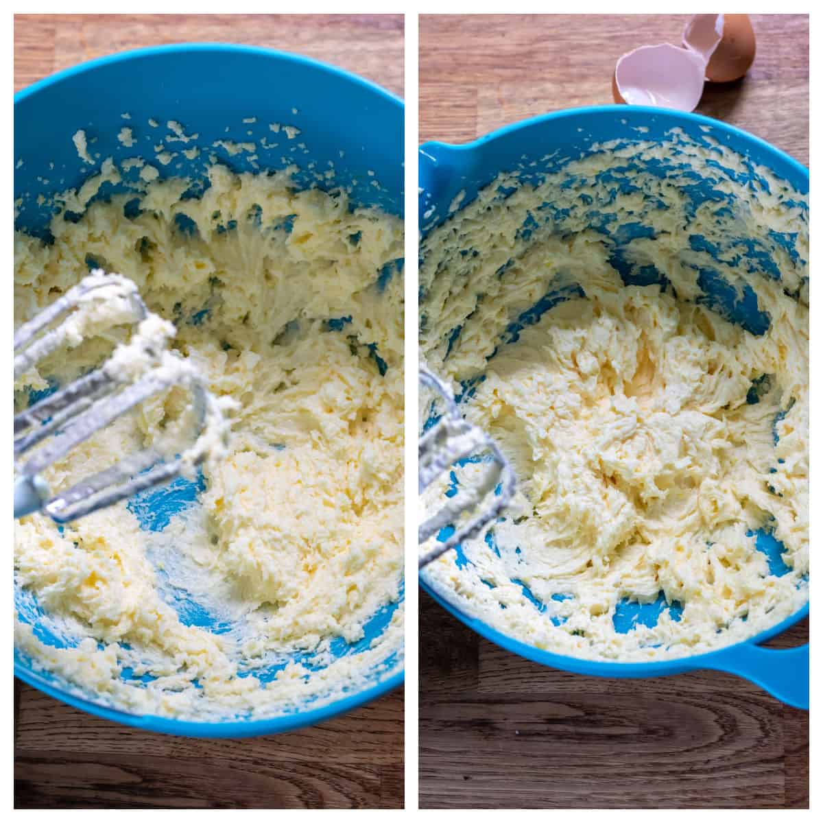 Creaming the butter.