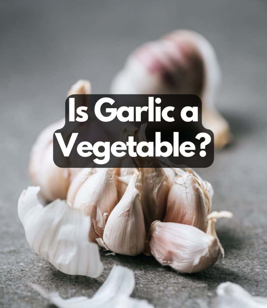 An open bulb of garlic, with text: Is garlic a vegetable?