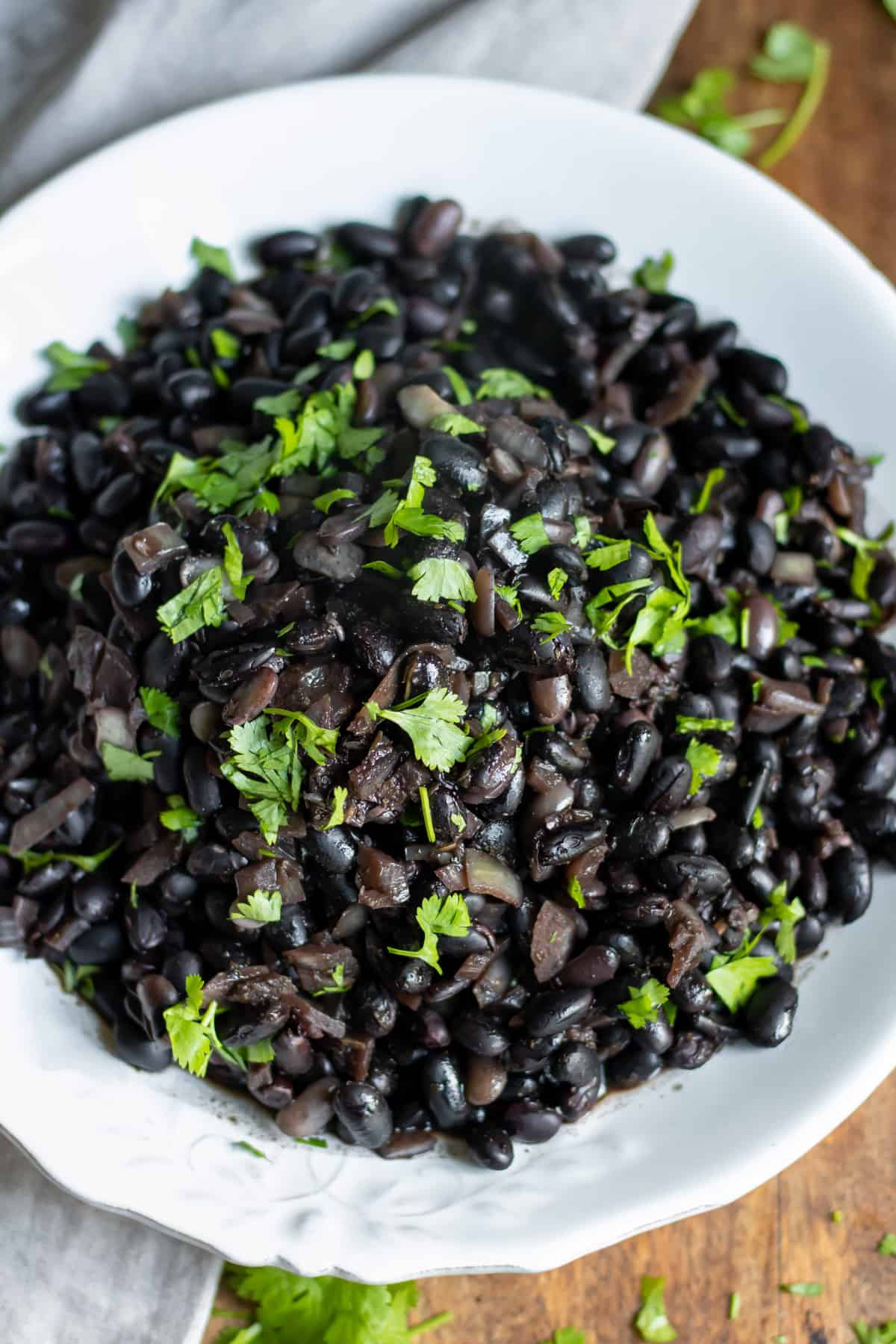 Bowl of slow cooker black beans.