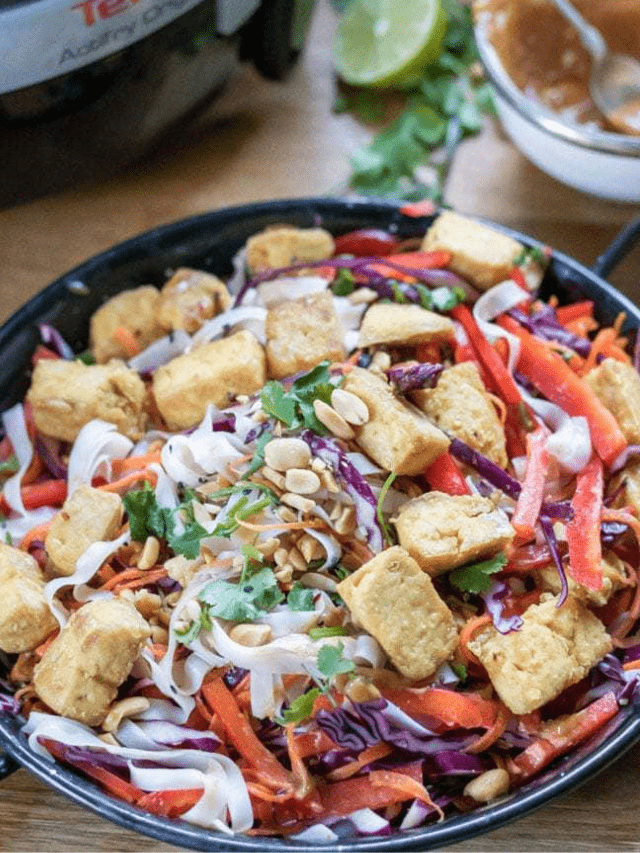 VEGAN THAI NOODLE BOWL WITH AIR FRIED TOFU STORY Veggie Desserts