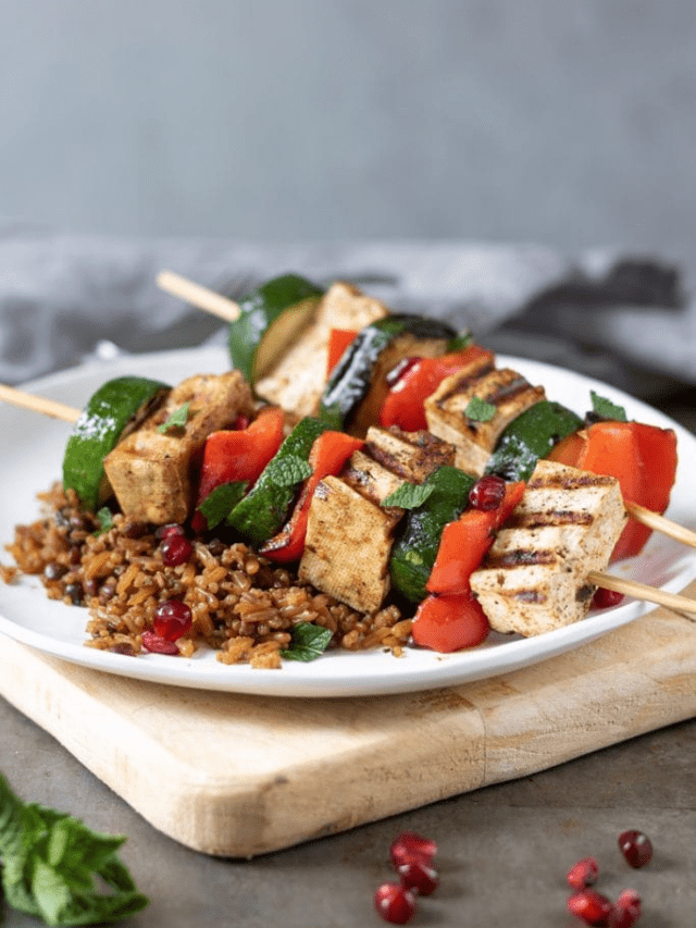 PERSIAN GRILLED VEGETABLE TOFU SKEWERS STORY Veggie Desserts