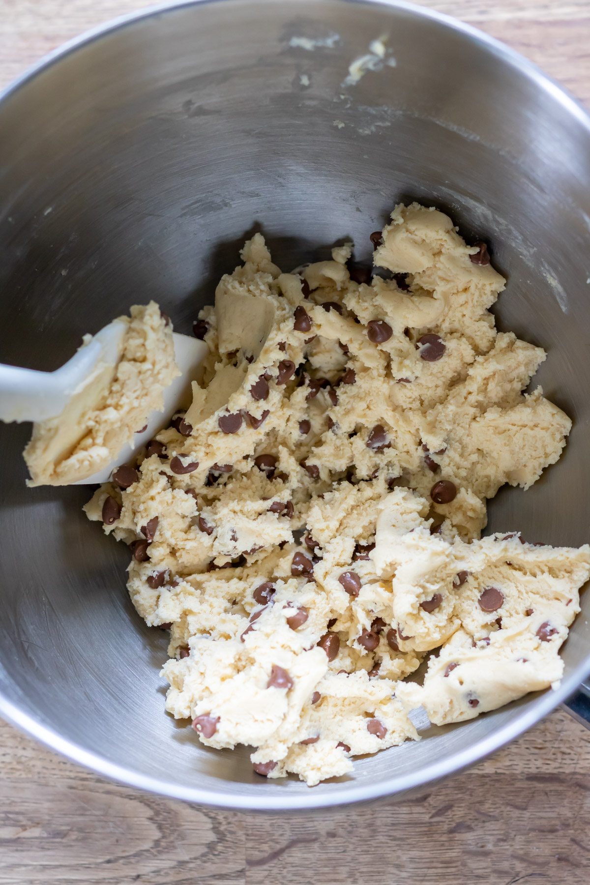 Mixed chocolate chip condensed milk cookie dough.