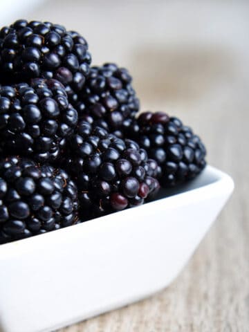 Bowl of blackberries.