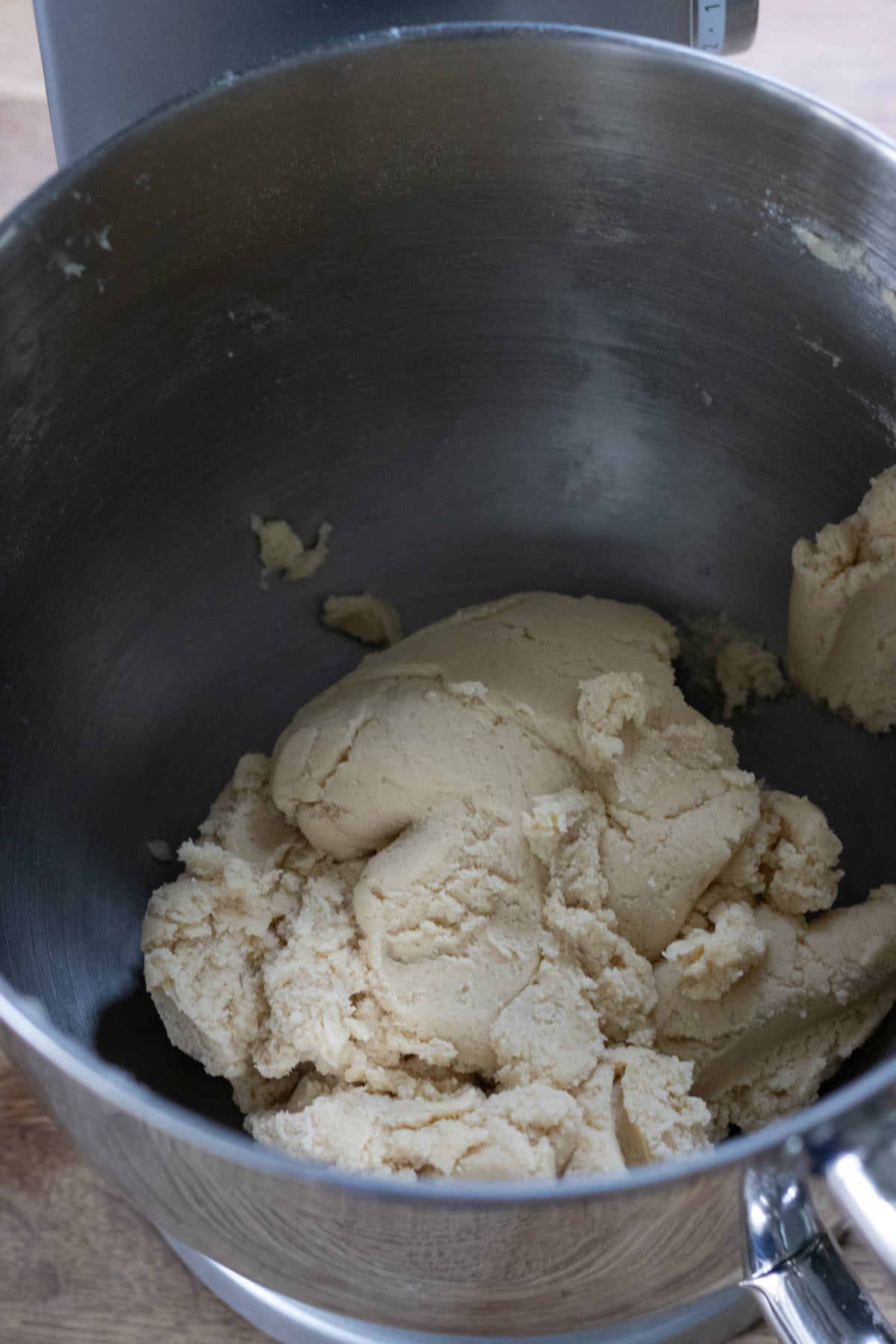 Finished cookie dough in a bowl.