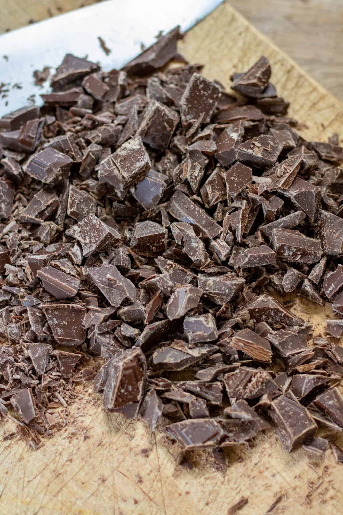 Chopped chocolate.