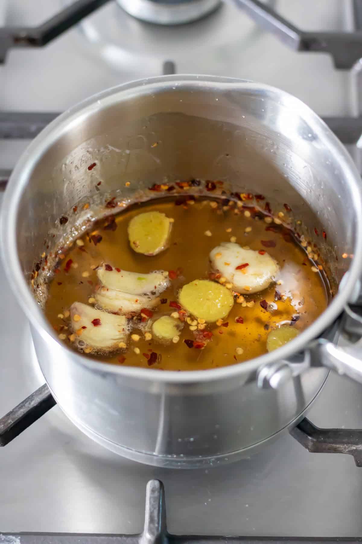 Heating the hot honey.