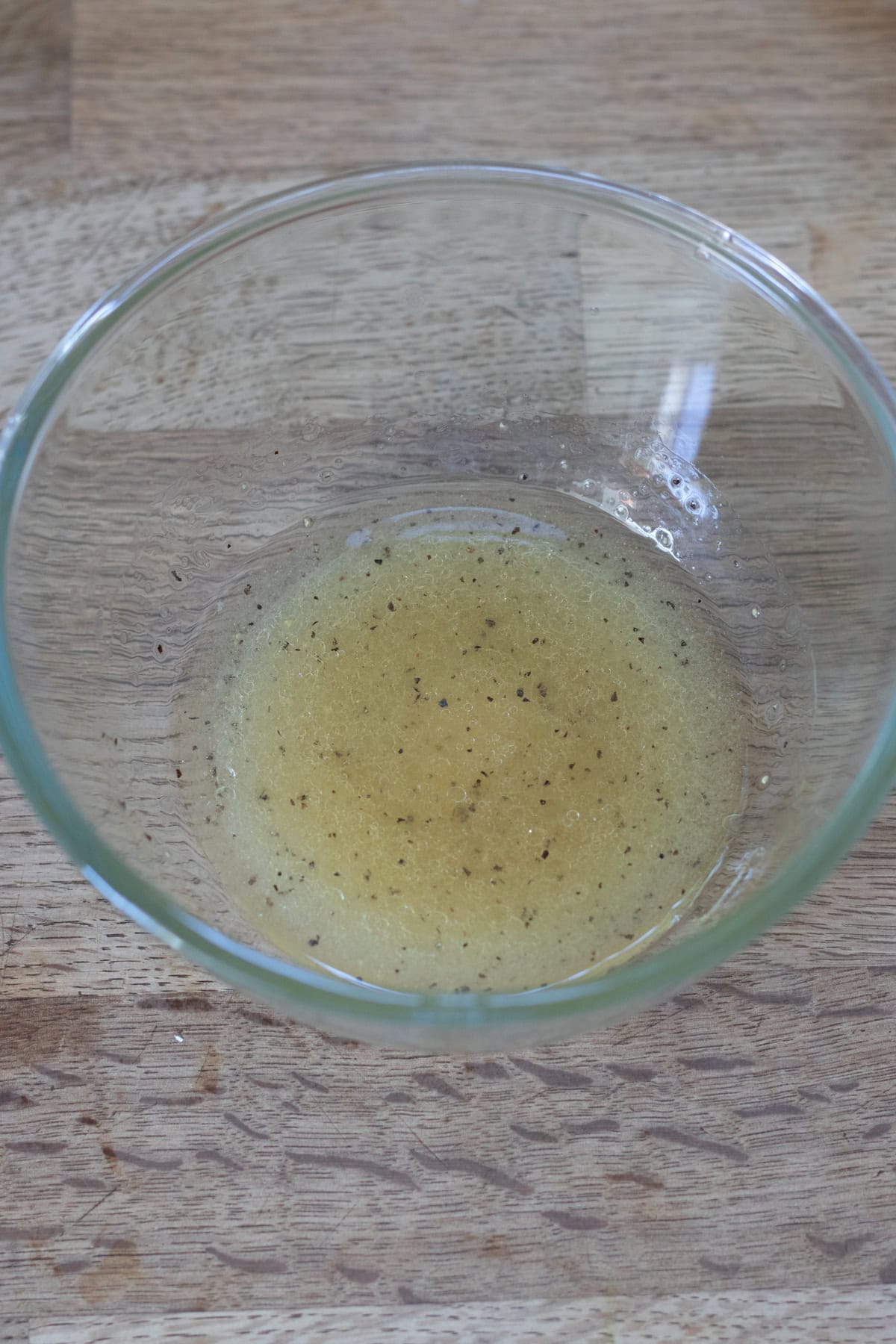 Dressing in a bowl.