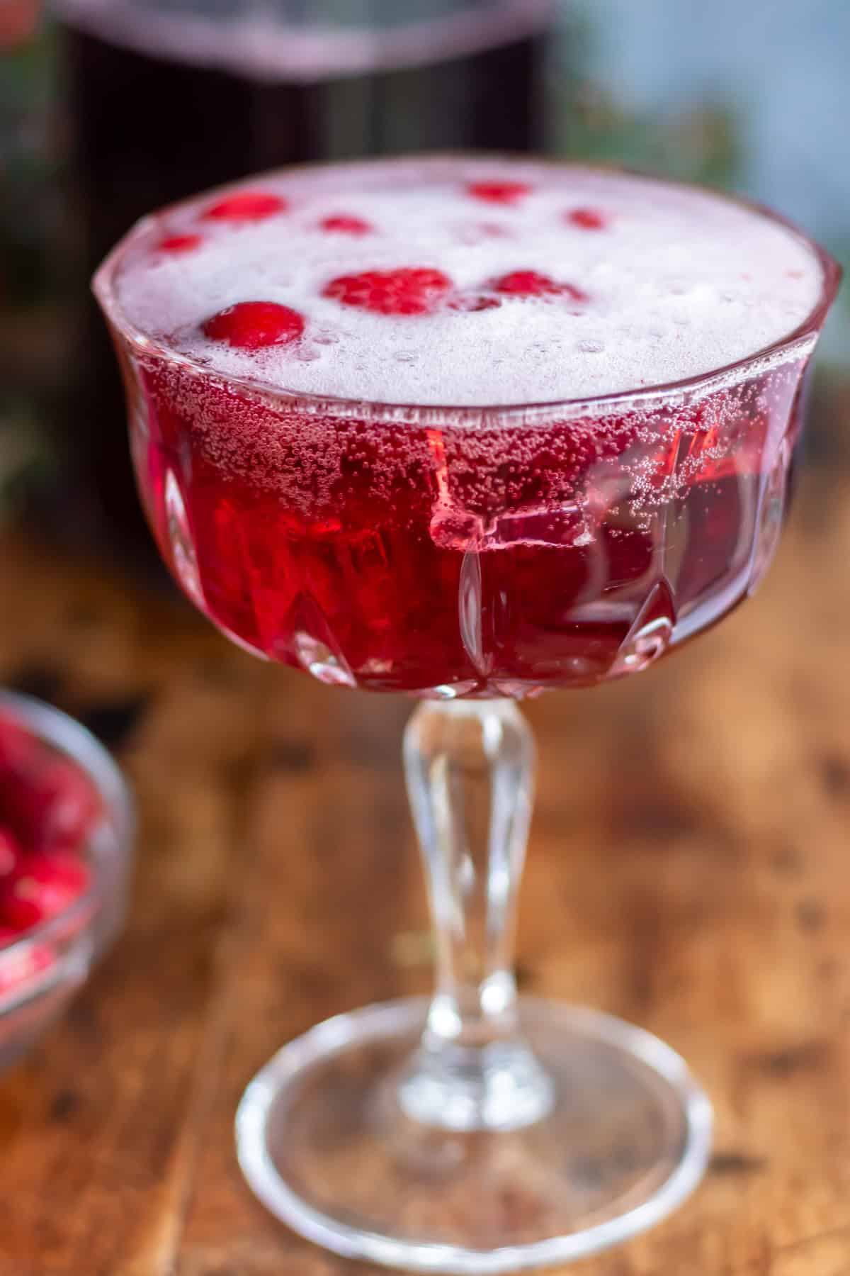 The champagne glass half filled with cold mulled wine and topped up with Sprite.