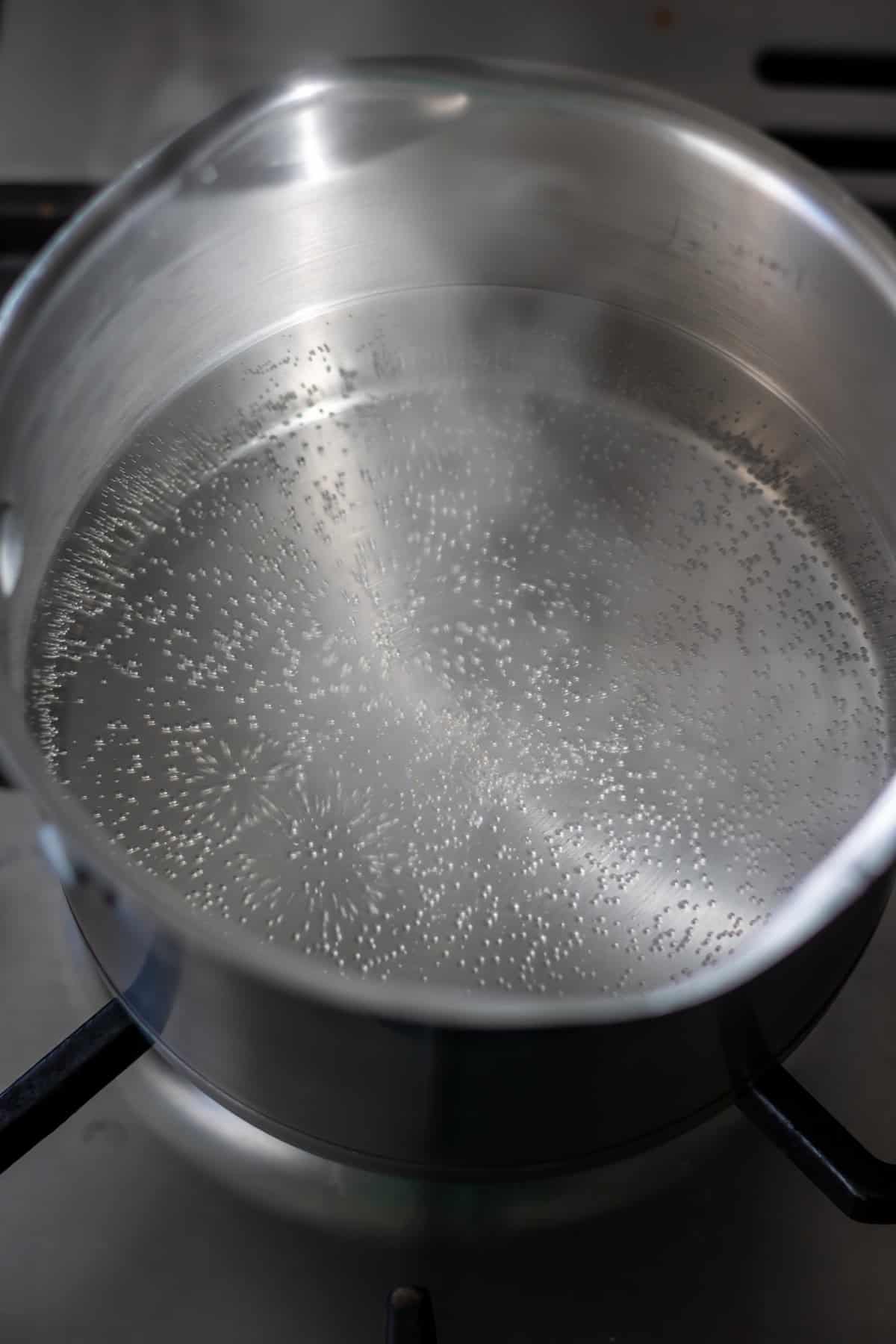 Simmering the brine.