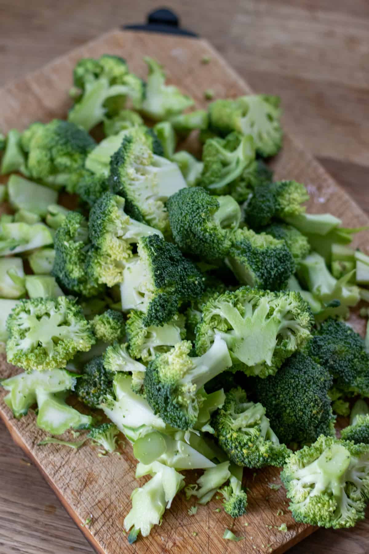 Chopped broccoli florets.