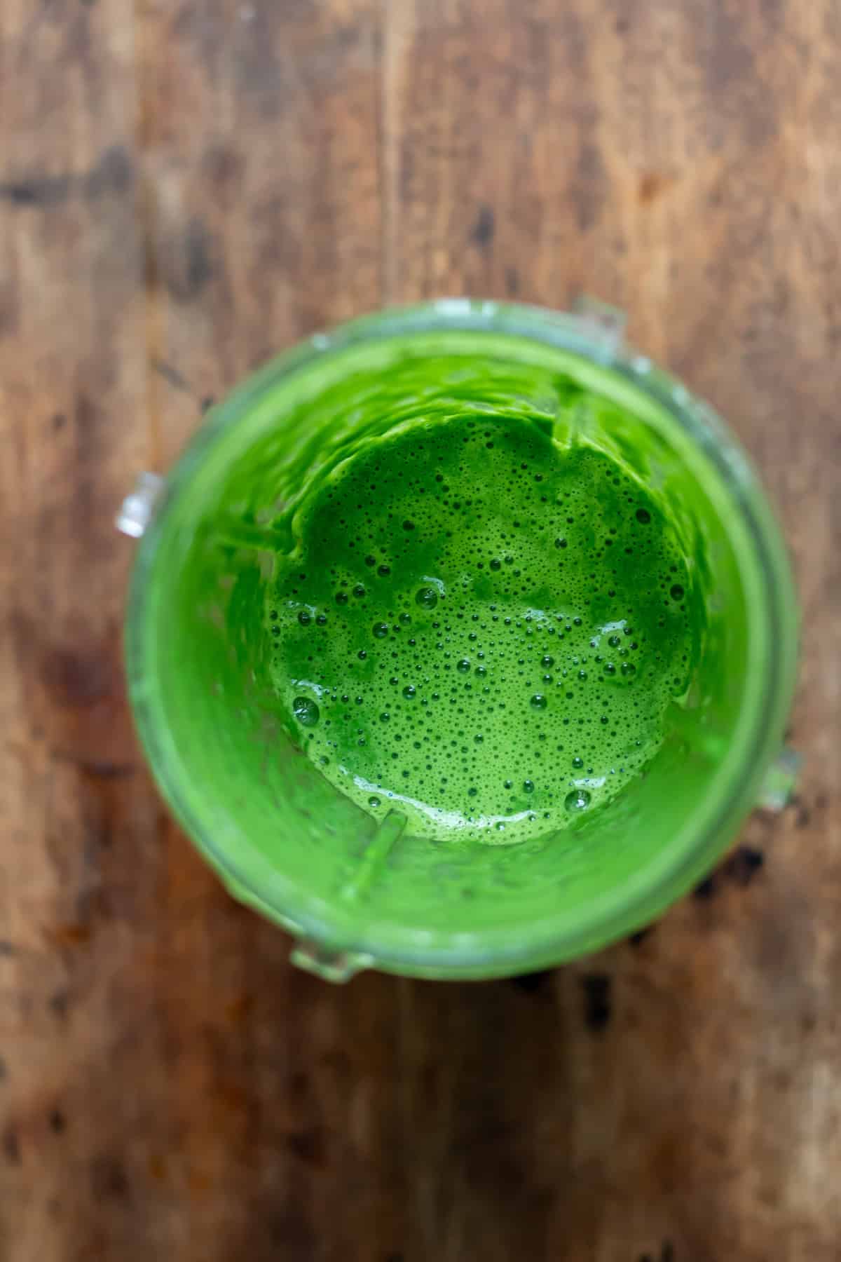 Blended kale and eggs.
