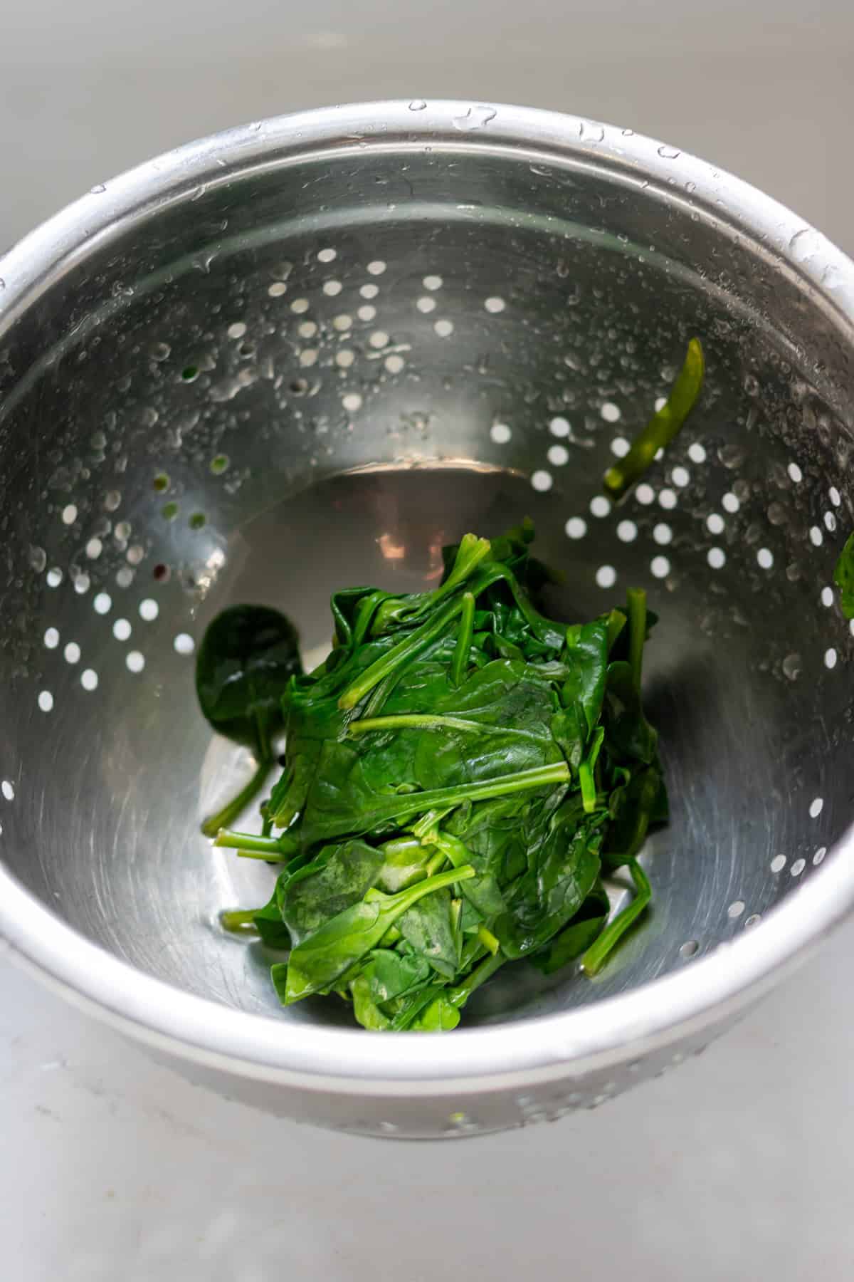 Squeezed wilted spinach.