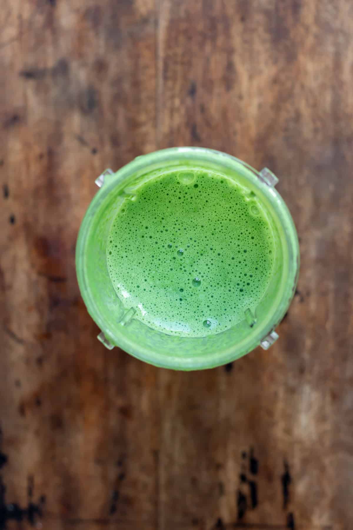 Blended wet ingredients in the blender.