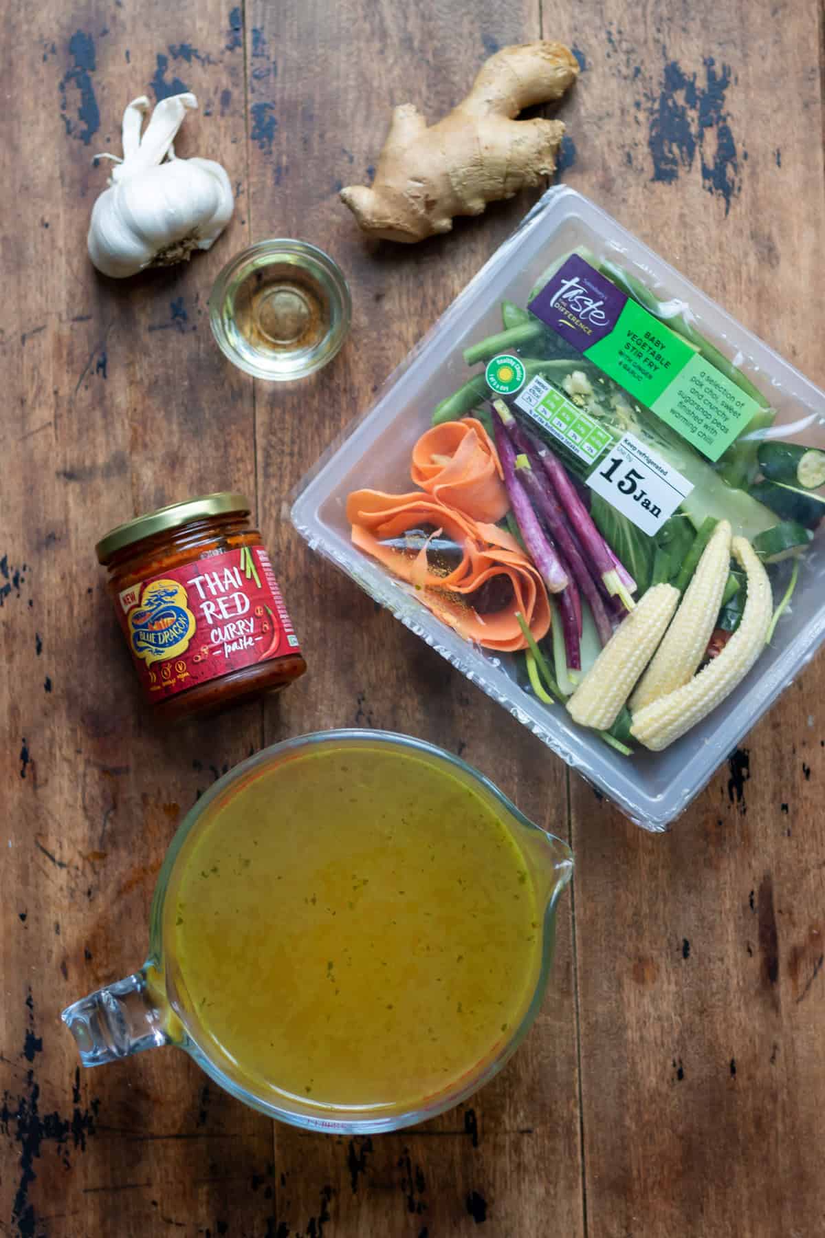 Ingredients on a table.