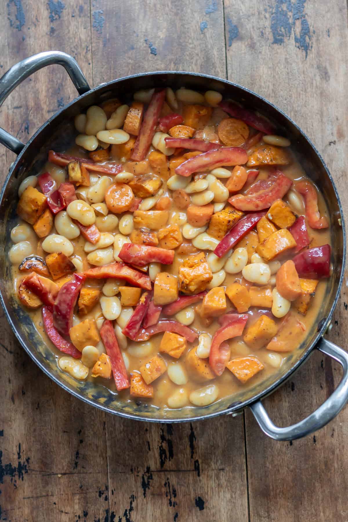 Finished sweet potato Thai red curry.