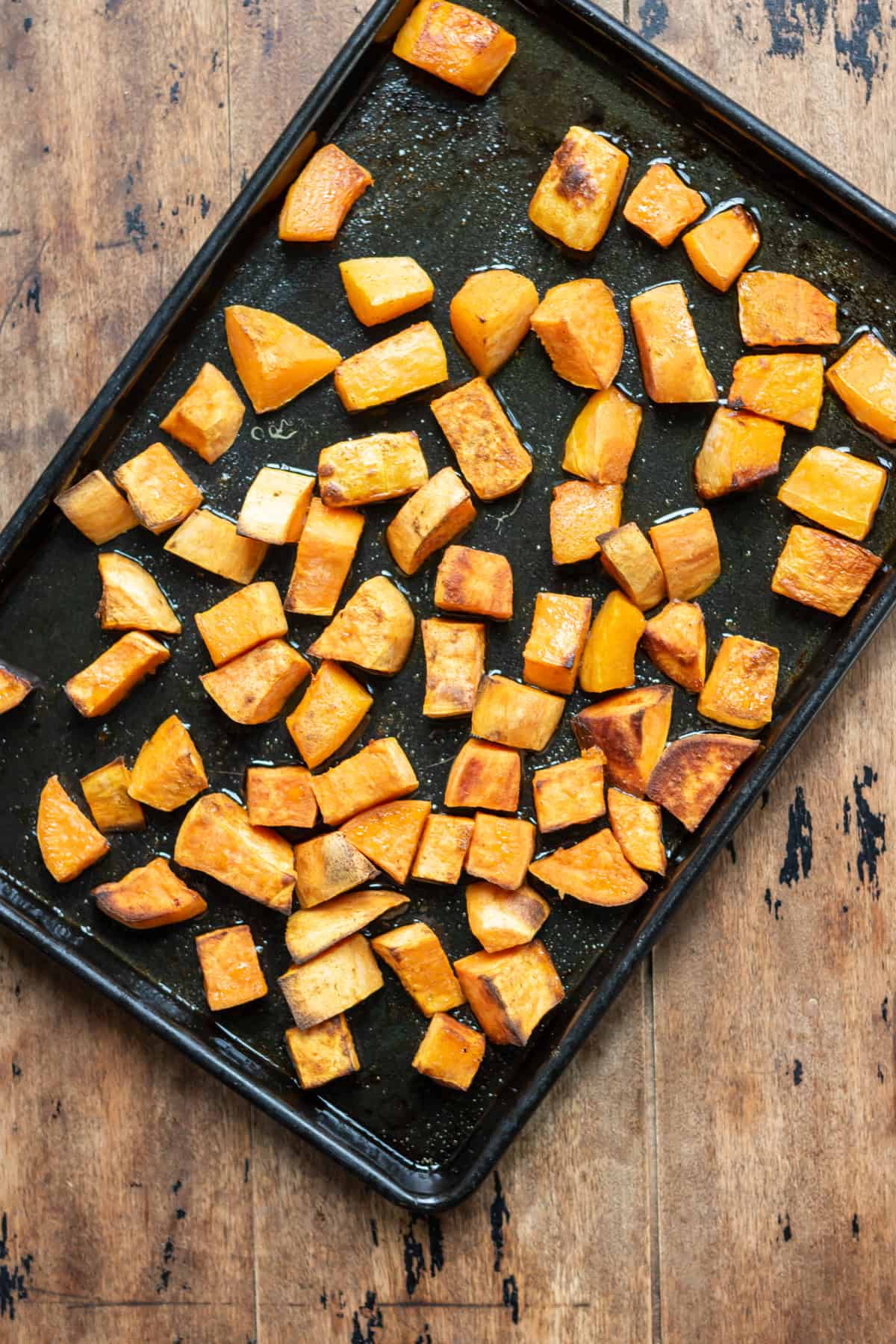 Roasted butternut squash and sweet potatoes.
