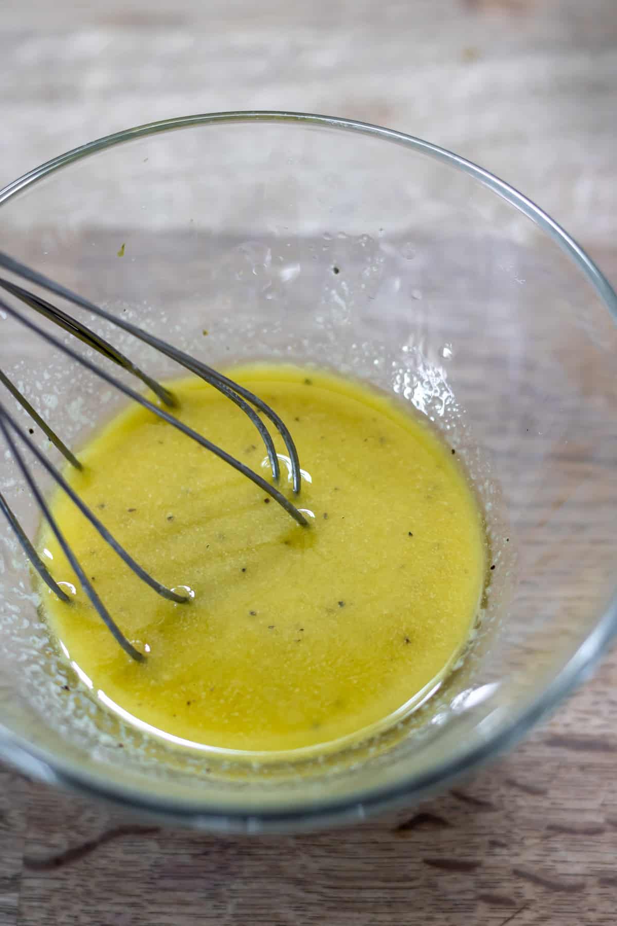 Whisked dressing.