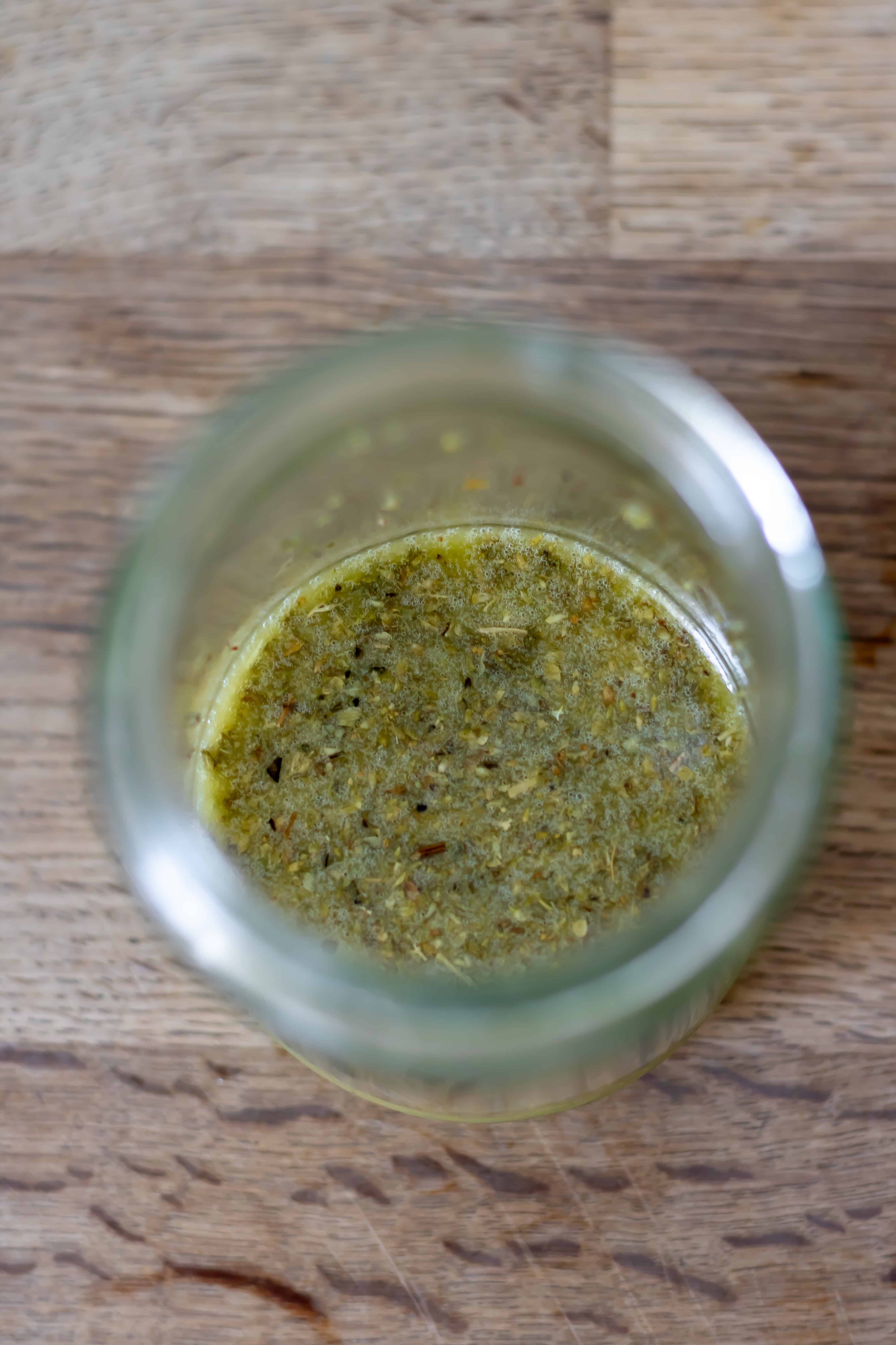 Mixed dressing in a jar.