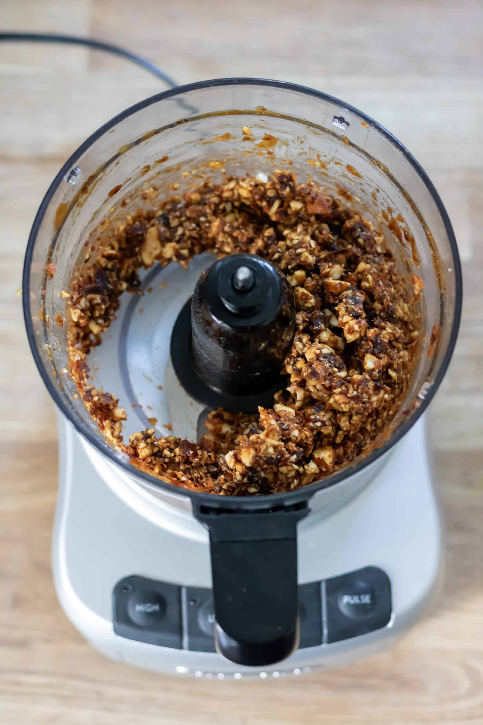 Ingredients whizzed in a food processor.