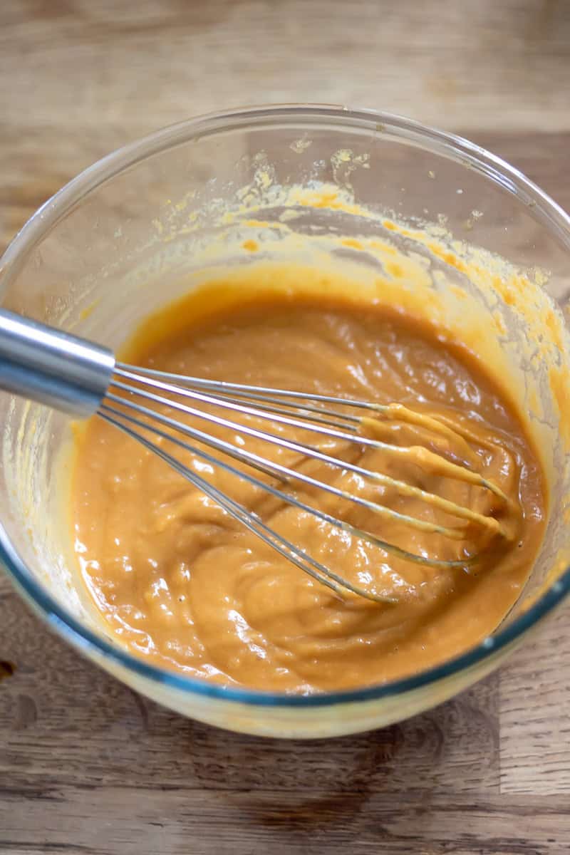 Mixed peanut lime sauce.